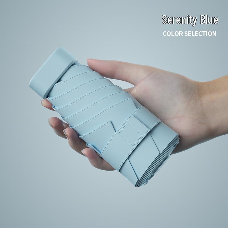 Compact Six-Fold Sun & Rain Umbrella with UV Protection for Women