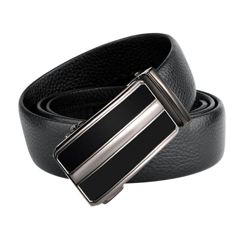Men's Belt New Versatile Cowhide Trousers Belt Middle-aged and Young Trendy Automatic Buckle Business Casual Trousers Belt Men