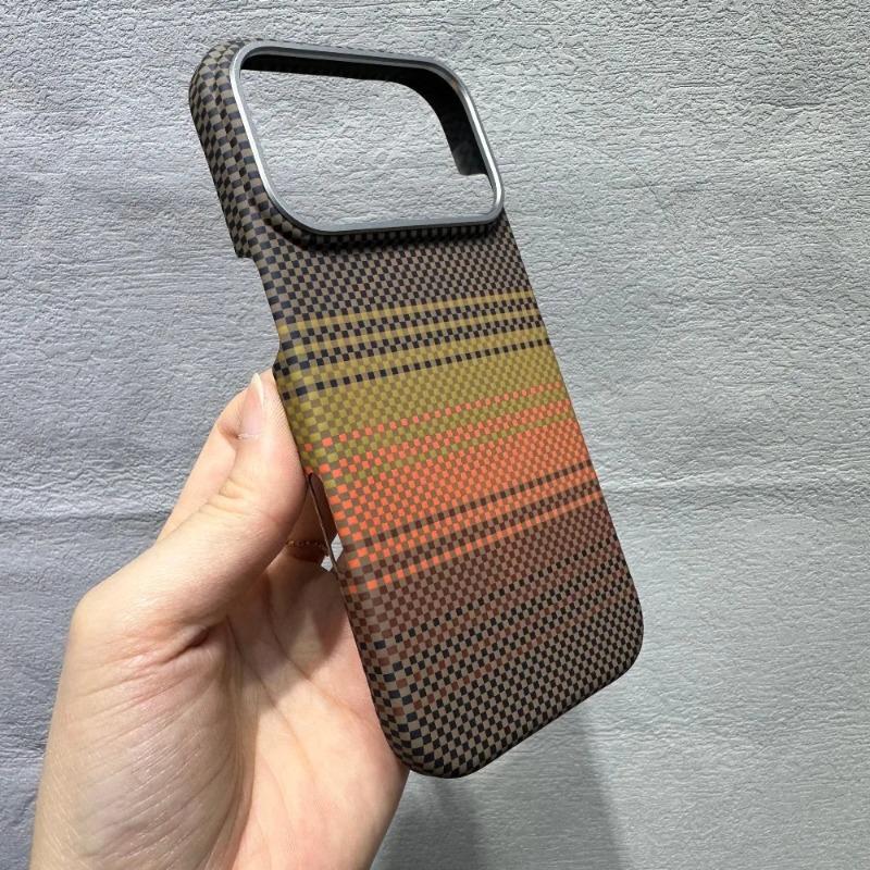 Slim Frameless Carbon Fiber Texture Magnetic Case for IPhone 18 Pro Max 17 Air for MagSafe Charger Shockproof Protective Case