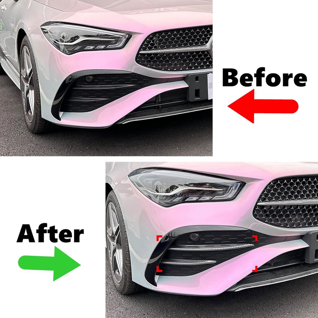 Car Front Fog Lamp Strip Air Intake Grille Slats Trim Cover For Mercedes-Benz CLA-Class C118 X118 Late AMG 2023-2024