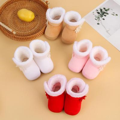 Stivali invernali alti in filato per bambini piccoli - Scarpe da bambino in cotone con suola morbida