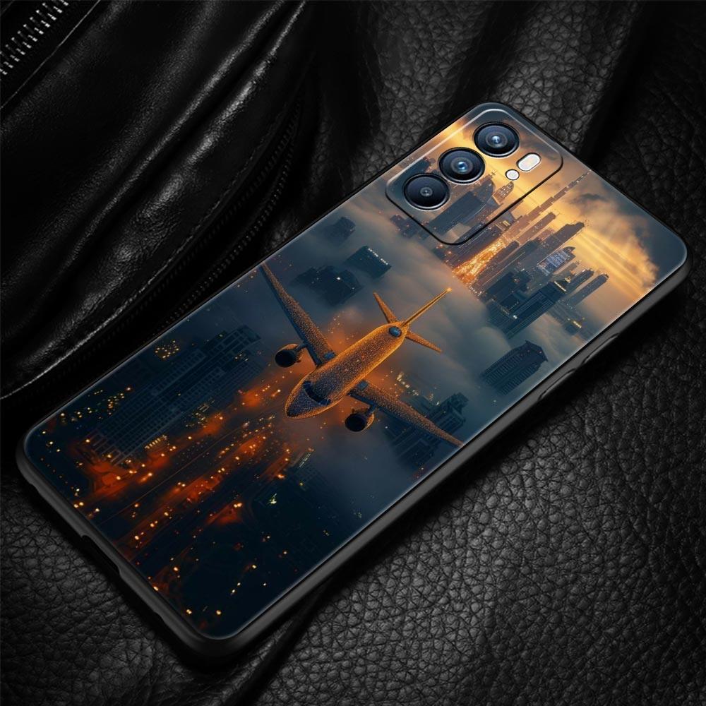 Travel-Nspired Airplane Route Phone Case For Oppo A17 A31 A54 A57 A78 A79 A98 Find X5 X6 Reno 6 7 8 10 11 12 13 F Pro Soft TPU