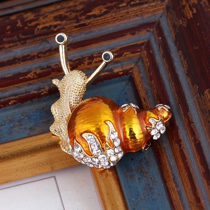 Animal Alloy Snail Brooch With Electroplated Finish For Women Fashion Accessory
