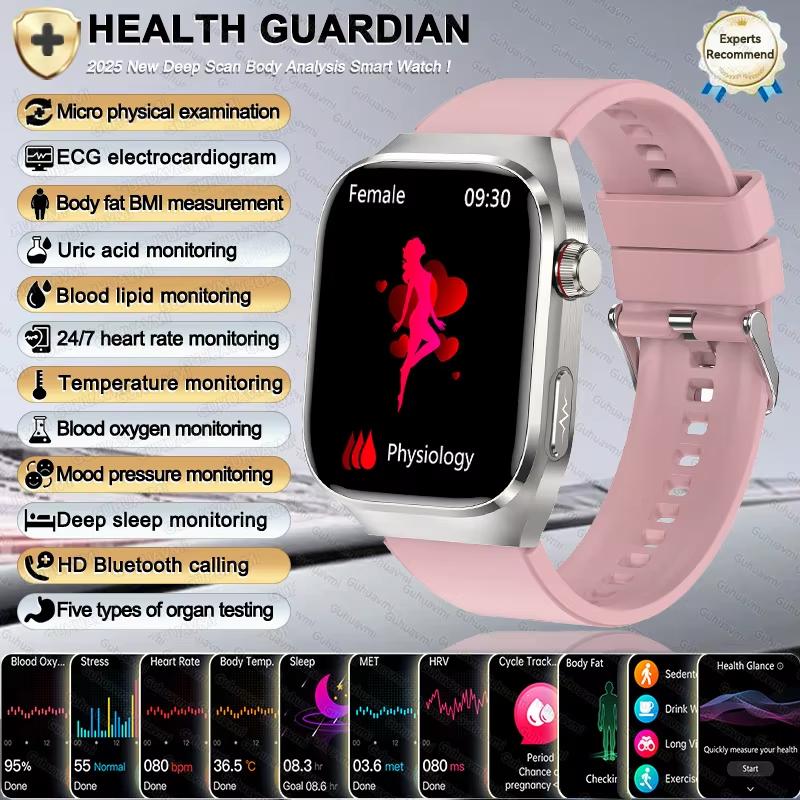 2025 New Women Smart Watch with BMI Measurement Menstrual Cycle ECG Heart Rate Blood Oxygen Sleep Fitness Tracker Smart Bracelet