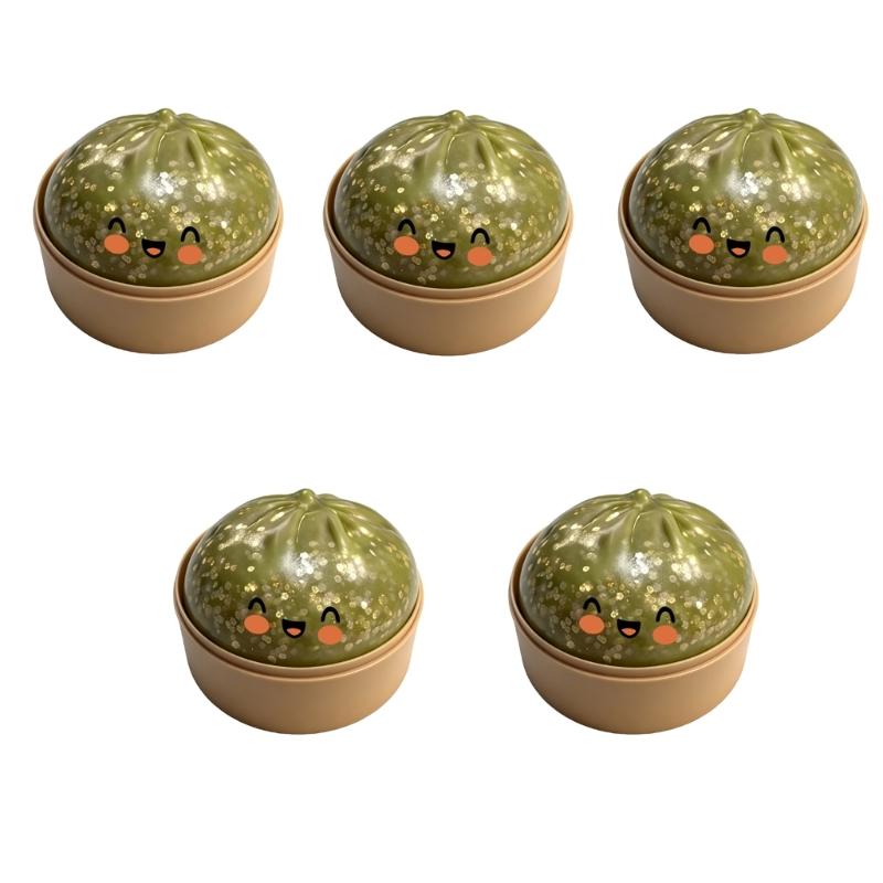 5Pcs Dumpling Press Toy, Giants Glitters Dumpling Fidgets Sensory Toy For Safe And Funny Kitchen Activity With Kids