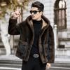 New Men's Genuine Fur Sheep Shear Coat Mid-Length Lapel Reversible Lamb Wool Winter