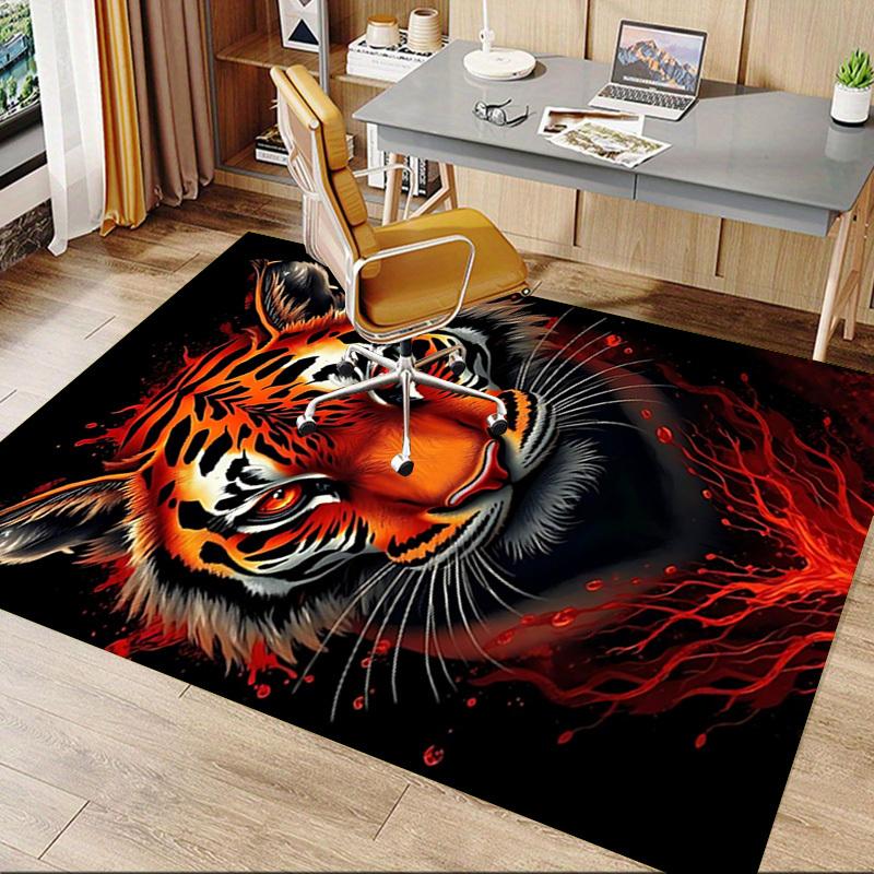 1pc Tiger Print Carpet Anti Slip Polyester Floor Mat for office.Bedroom