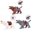 Medieval series of war horses, Lord of the Rings mounted Wolf series, children's educational assembling building block toys.