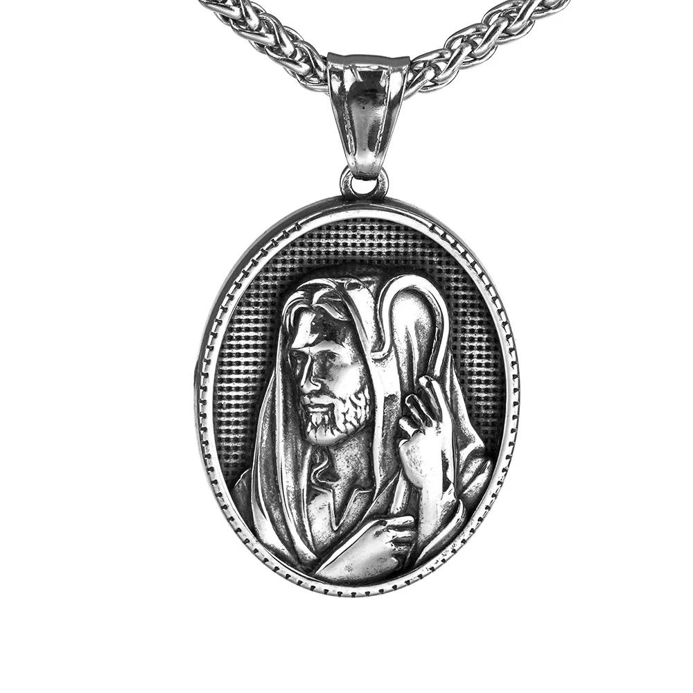 Vintage St. Christopher Medal Pendant Charm Men's Necklace Fashion Christmas Valentine's Day Gift Protector Jewelry Accessories