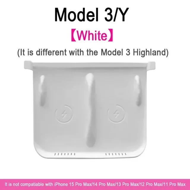 For Tesla Model 3/Y Wireless Charging Silicone Pad Carbon Fibre Central Control Non-Slip Charger Protector Mat Car Accessories