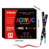 24 Colors Acrylic Paint Pens Liquid Brush Markers Set For Rock Ceramic Glass Painting