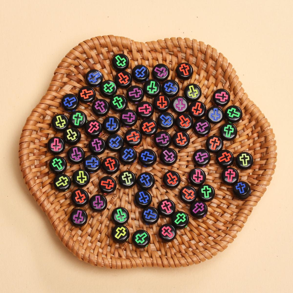 

80 шт. 7 мм россыпью акриловые крестообразные модные бусины для изготовления ювелирных изделий своими руками ожерелье серьги браслет брелок аксессуары материалы