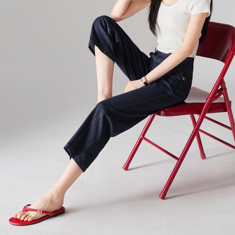 SOFSIL Women's Retro High-Waist Straight-Leg Cropped Jeans