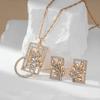 New Fashion Square Wide Pendant Necklace For Women  Rose Gold  Color Mix Boho Crystal Flower Ethnic Retro Jewelry