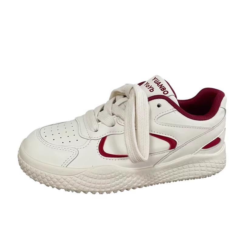 Student German training double mesh shoes female ugly cute autumn new chic niche Korean version breathable sports Forrest Gump white shoes