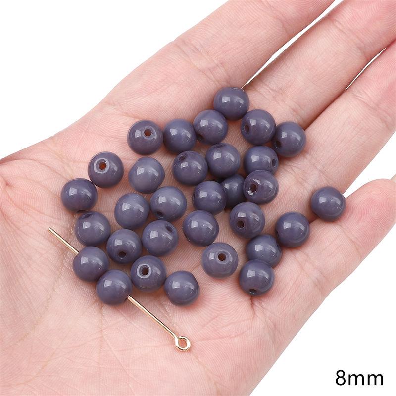 Handgefertigt Bambusgelenk Glas Lila Runde Perlen DIY Armband Halskette Schmuck