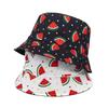 Unisex Vintage Printed Hat Summer Fisherman Hat Reversible Watermelon Bucket Hats For Women Men Street Hip Hop Bucket Cap