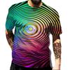 Geometric Shape Creative Design Colorful Vortex 3D Printed T-shirt Casual Street Men's T-shirt