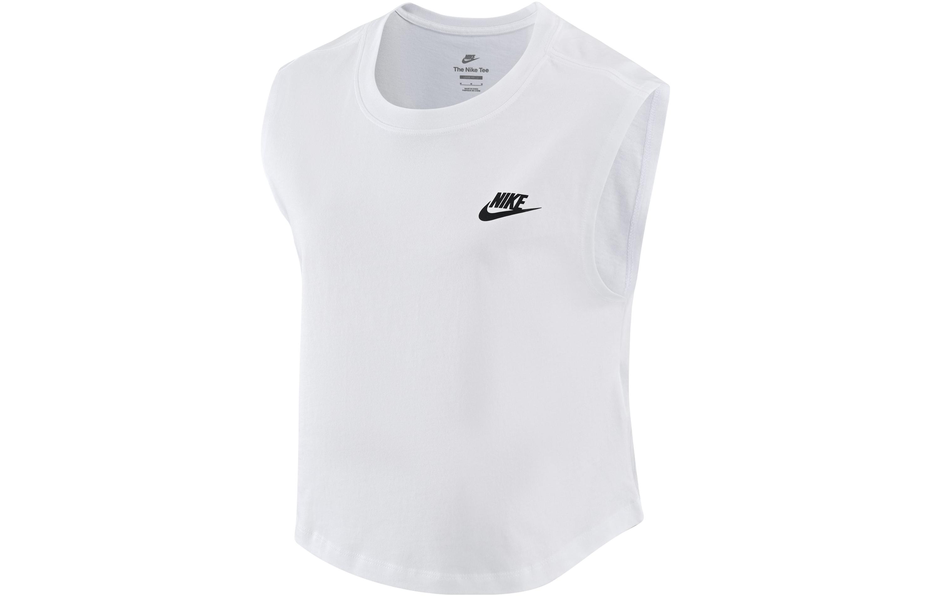 Nike Tank Tops Women s White Crew Neck Moderate Straight Fit FB8226-100 XL
