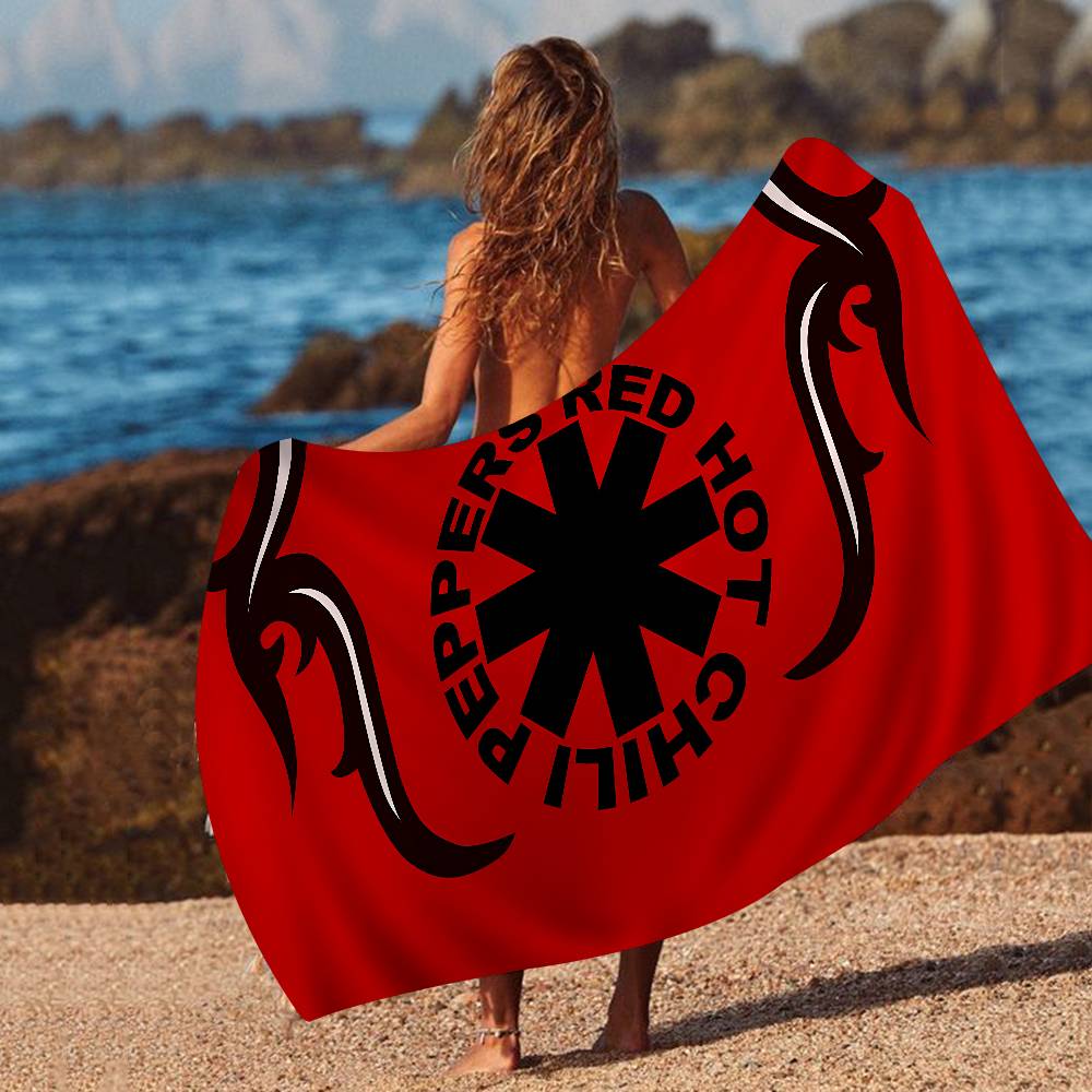 Band R-Red Hot Chili Bath Towel Microfiber Soft Water Absorbing Breathable For Girl Kids Decorative Cartoon Beach Towel