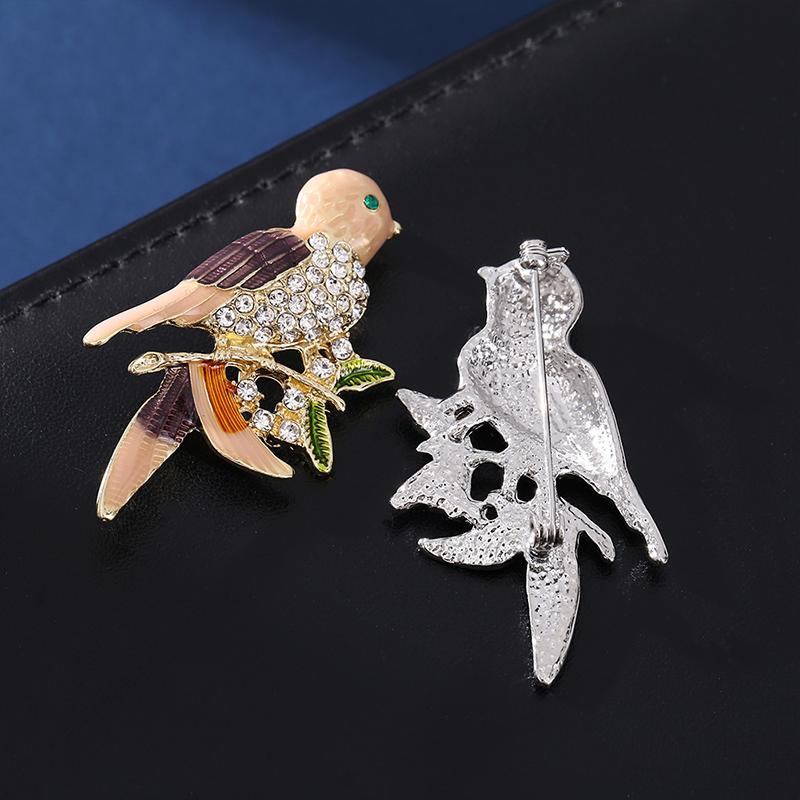1PC Brooch Lightweight Lapel Pin Hypoallergenic Enamel Bohemian Bird Daily Swallow Sturdy Clothing Elegant