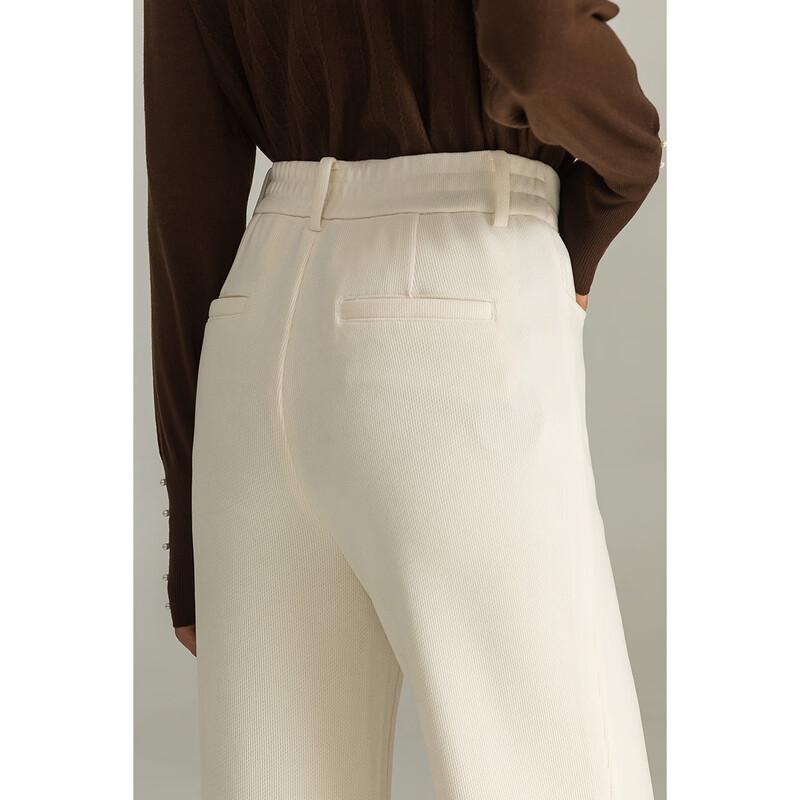 Mengshuya Women's High-Waisted Knit Chenille Straight-Leg Pants