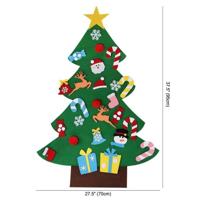 DIY Felt Christmas Tree Set with Detachable Ornaments Kids Wall Hanging Xmas Gifts for Christmas Decorations New Year Gifts