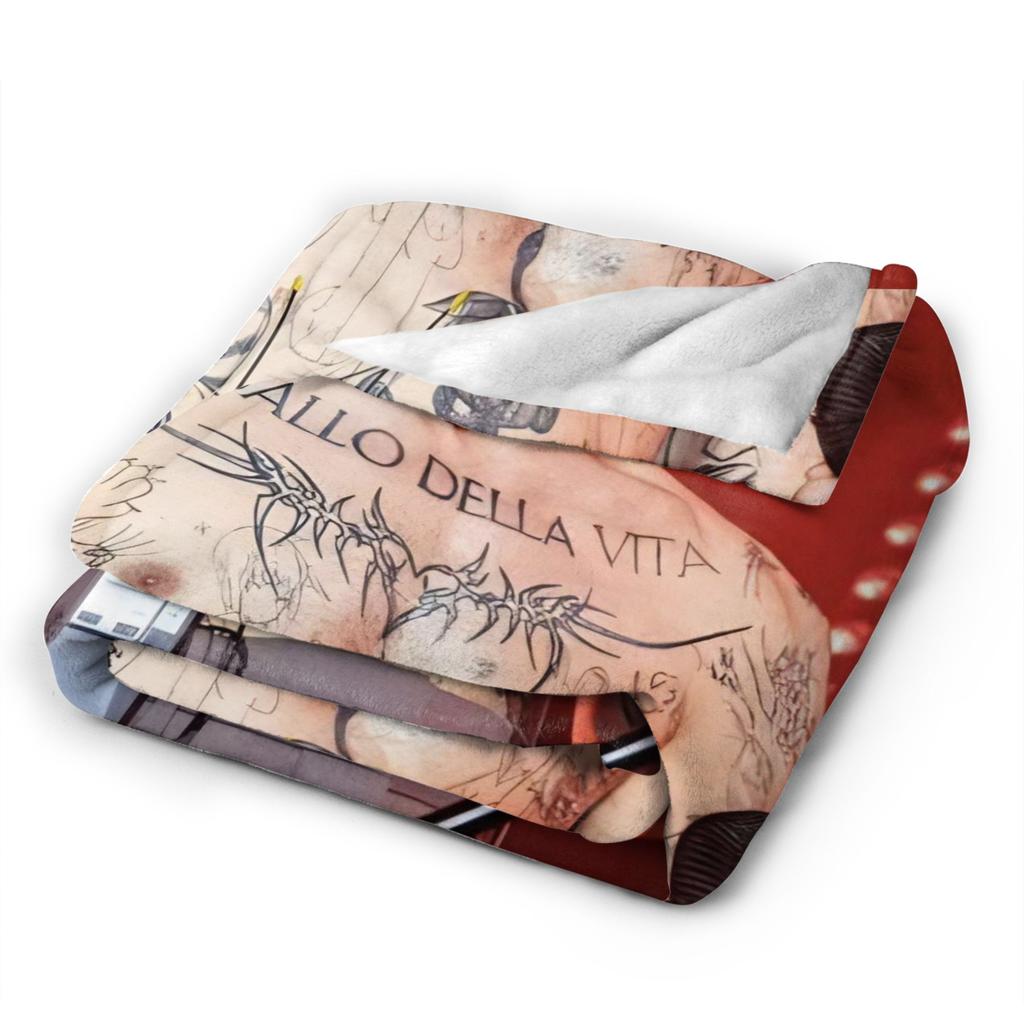 Damiano David Warm Soft Blanket  Kids Plush Throw Blanket Funny Home Decor Flannel Bedspread Sofa Bed Cover