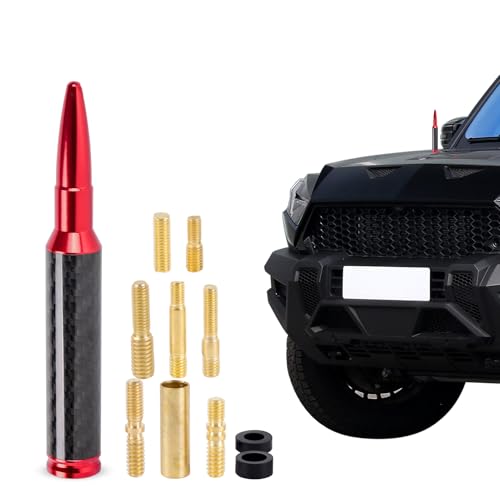 MUTEKI Car Antenna Carbon Fiber Short Antenna Radio Antenna Carbon Antenna Car Antenna Signal Reception Universal (Red)