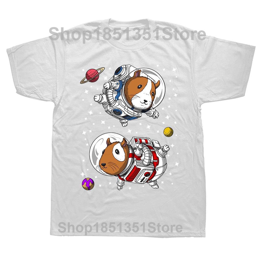 Смешная Хлопковая Мужская Футболка Свинка Космонавты Космос Принт Футболка Летняя Мода Мультяшный Верх Рубашки Панк Мужская Футболка S