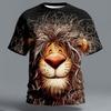 Men's Animal Lion Funny 3D T Shirt Loose Men Short Sleeve T-shirt Outdoor Casual Streetwear Party Holiday Summer Spring Clothing