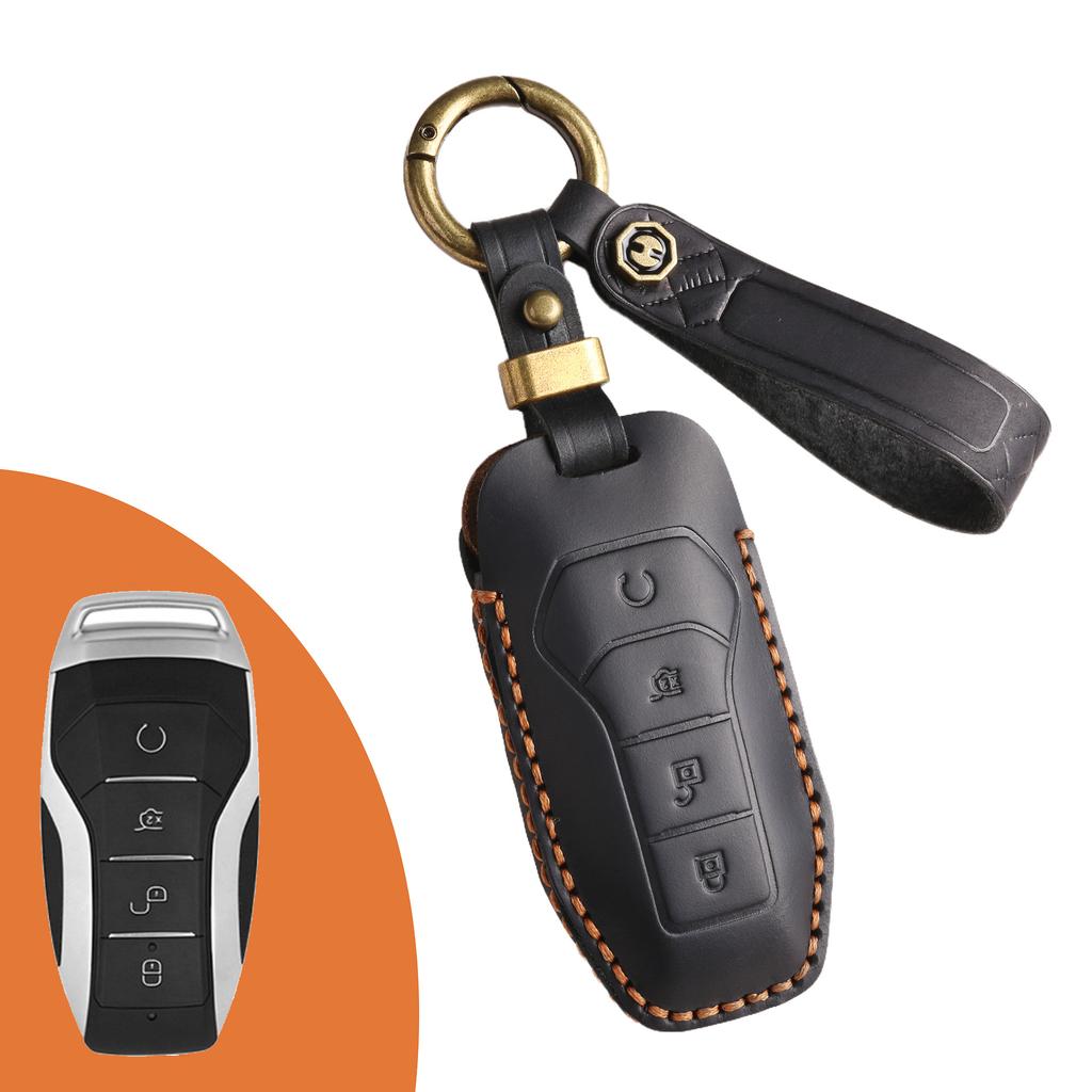 Leather key cover is suitable for BYD car key bag, Qin Tang Song dolphin seal destroyer keychain.