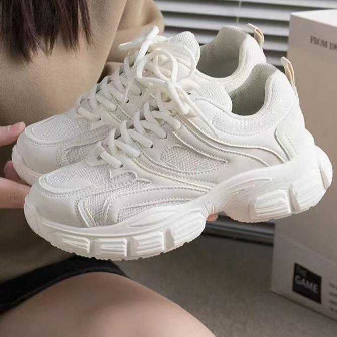 Thick-soled breathable running sneakers spring and autumn new dad shoes women's Korean version of fashion casual shoes heightening muffin shoes