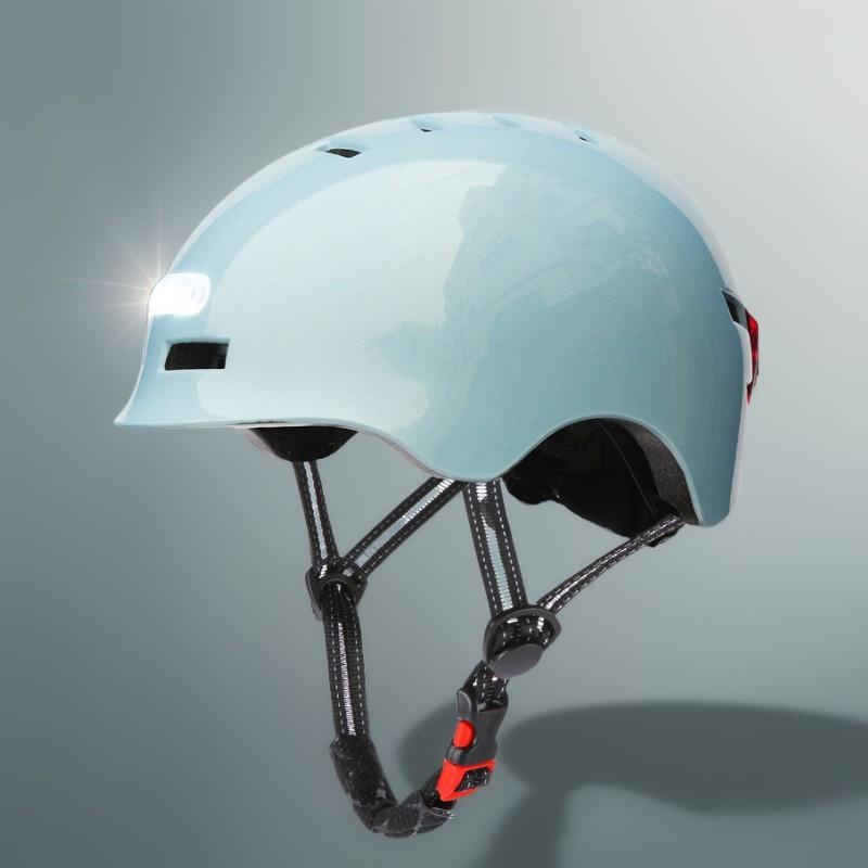 Smart LED Light Bike Helmet Road Mountain Bicycle Cycling Adult Unisex Half With Adjustable Fit
