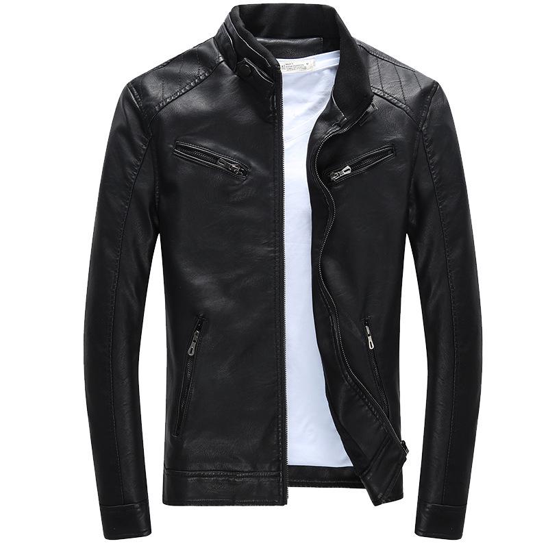 Men's Leather Jacket New PU Leather Jacket Men's Youth Slim-fit Korean Version Jacket Men's Clothing