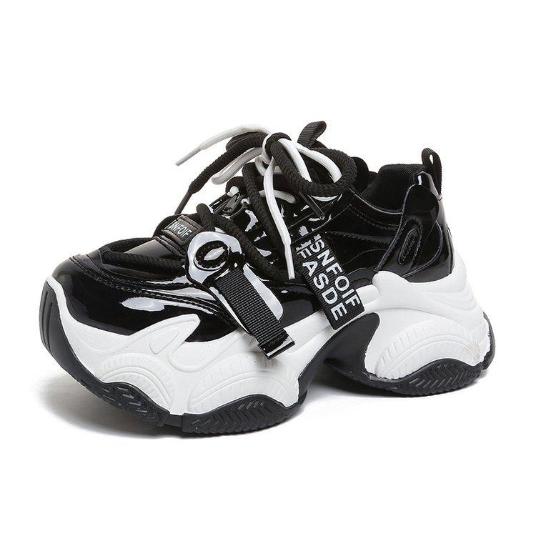 Women Chunky Sneakers Spring New Fashion Lace Up Red Platform Shoes Outdoor Trendy Versatile Casual Sports Shoes Zapatos Mujer