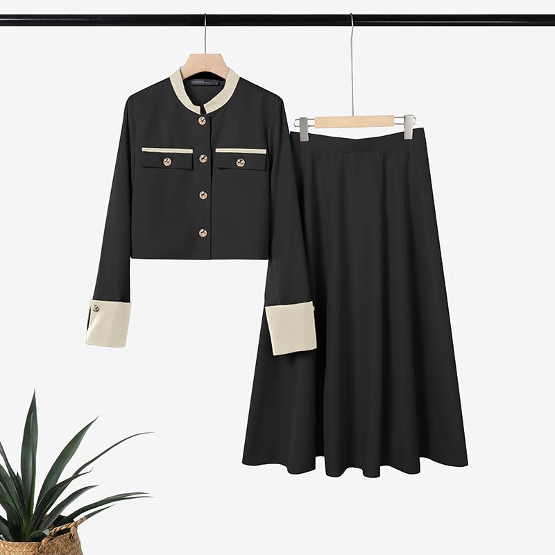 ZANZEA Women Long Sleeve Blouse and Long Skirts Casual Two Piece Suit Sets