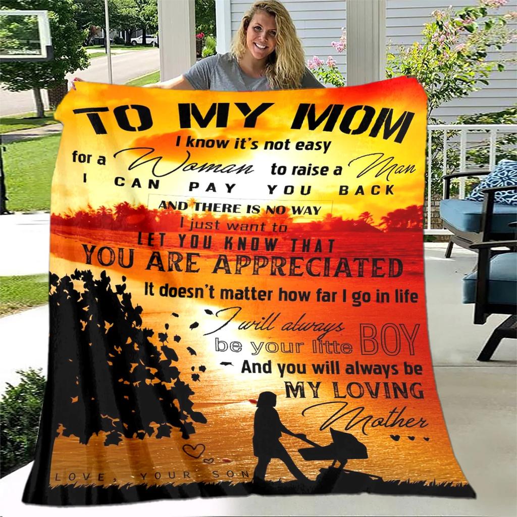 Para Minha Mãe Mamãe Série de Presentes Carta Cobertor, Manta Macia para Casa Quarto Cama Sofá Piquenique Viagem Escritório Cobertor de Cobertura Crianças