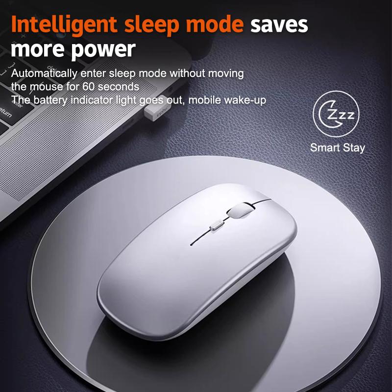 Portable Wireless Mouse Bluetooth-Compatible 2.4Ghz Dual Modes Computer Wireless Mice Mute For Pc Xiaomi Pad Laptop Macbook