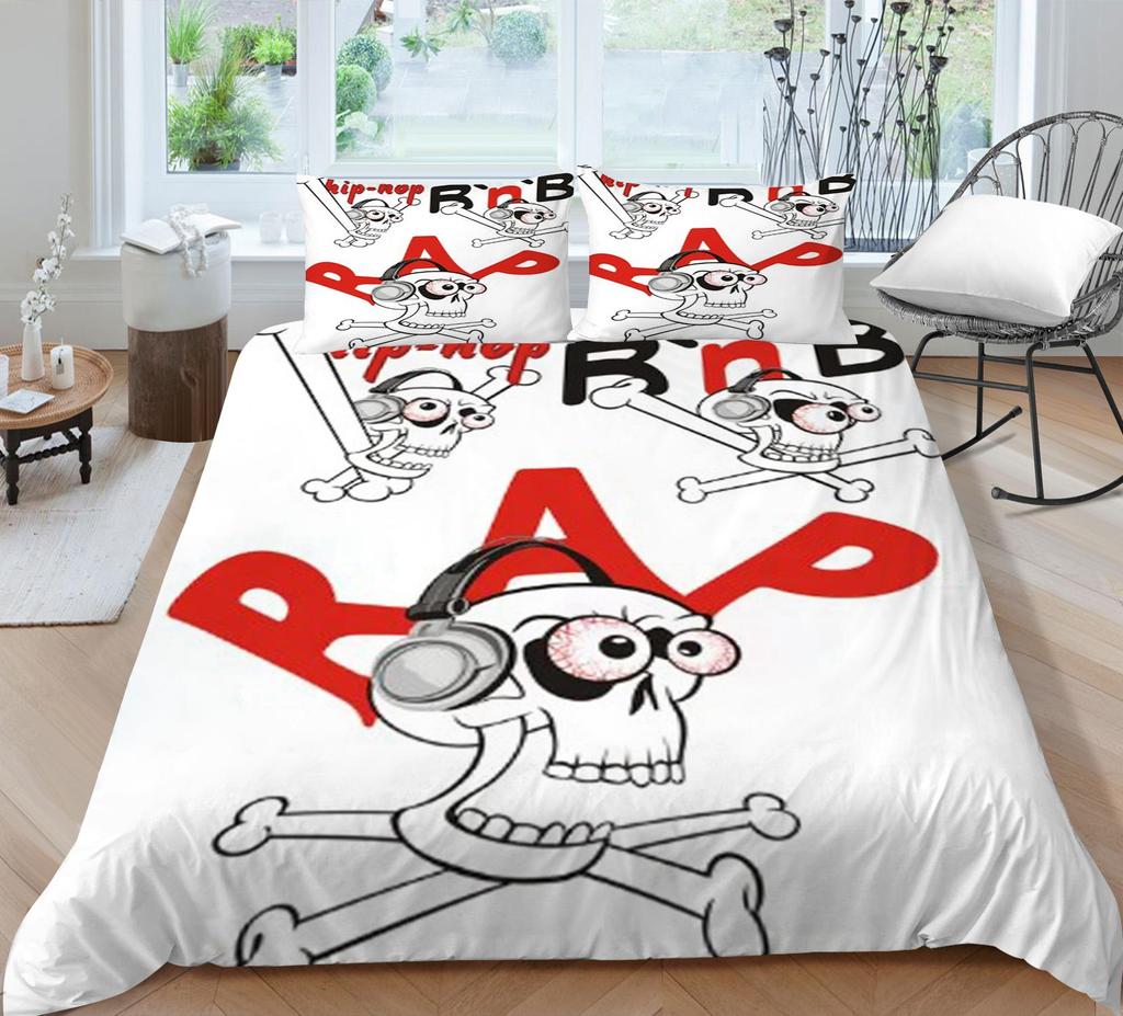 3D Duvet Cover Skeleton Home Bedding Set Microfiber Polyester Children Teen King Double Size Cool Quilt Cover