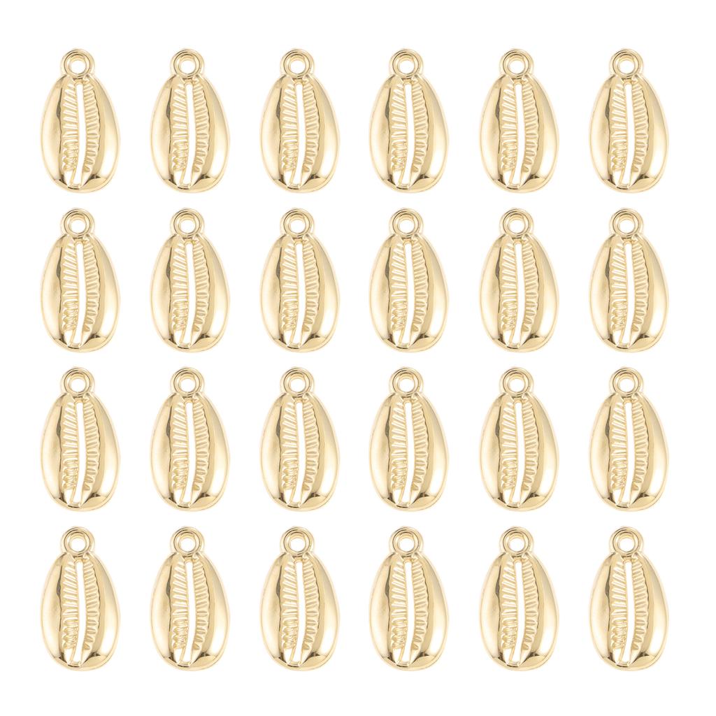 30/100pcs  Golden Marine Animal Charm Mixed Starfish Shell Stainless Steel Jewelry Making Pendant In Bulk