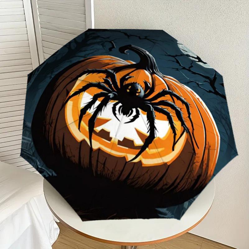 

1pc Halloween Pumpkin, Spider Automatic Folding Umbrella - Compact 8-Rib Design,Perfect Gift for Friends & Family yy250926011