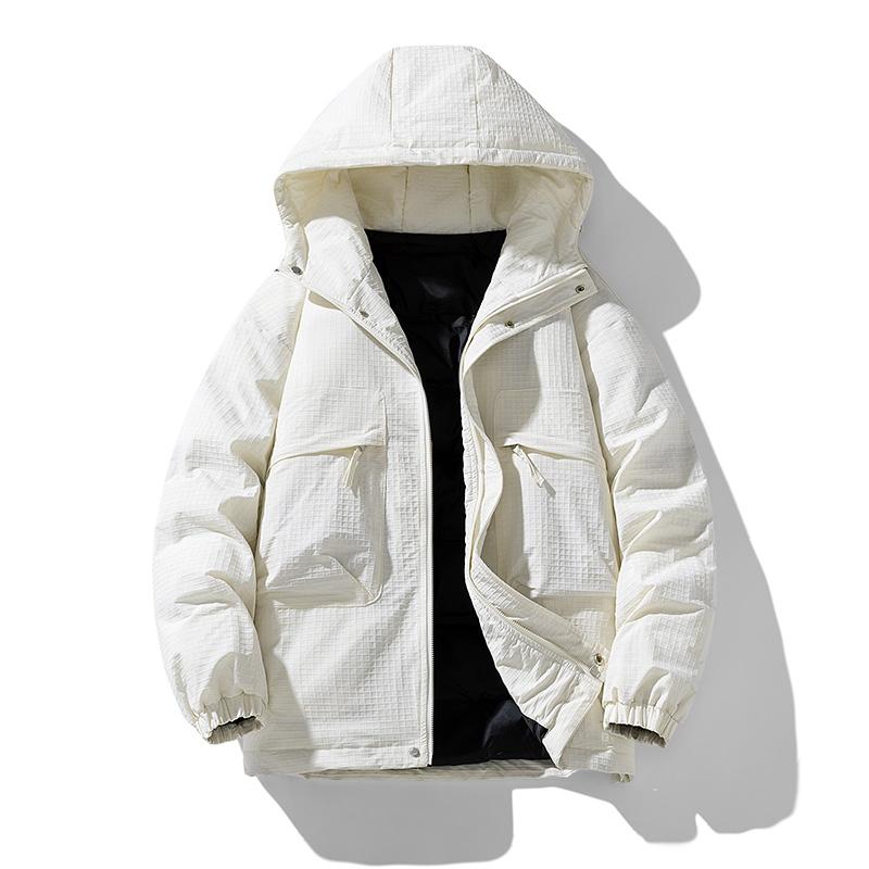 Winter Windproof Cotton Jacket for Men Solid Color Outdoor Hooded Men's Parkas Casual Warm Korean Fashion Men Clothing Designer