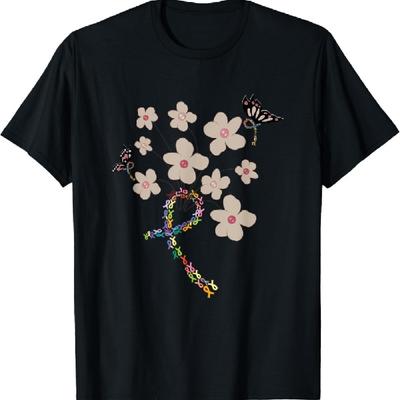 All Cancer Matters Awareness All Ribbons Butterfly T-Shirt