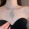 Korean Zircon & Pearl Tassel Necklace – Trendy Design Clavicle Chain