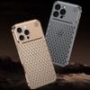 Husă de lux din aliaj de aluminiu cu grilă goală pentru iPhone 16 Pro Max 15 Plus 14 Pro 13 12 Disipare căldură Rezistent la șocuri Subțire Husă telefon