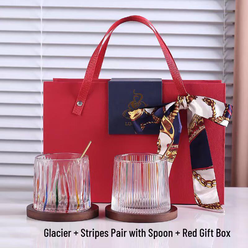 AIQIYIXUAN WA Painted Rotating Glass Cup Gift Set