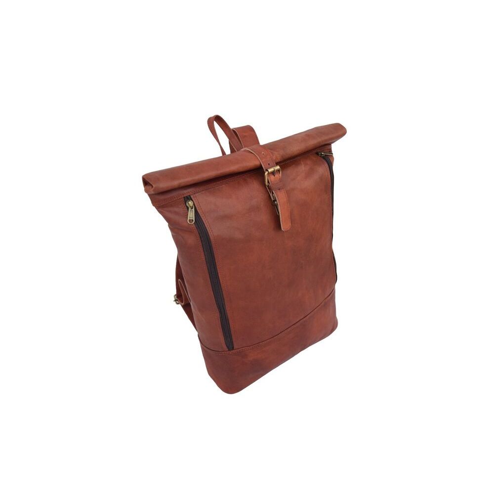Leather Backpack Shoulder Bag 17" Laptop Rucksack Office School Handbags Rolltop