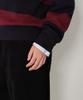 MUSINSA STANDARD WOMAN Women'S Bold Stripe Collared Knit [Burgundy]