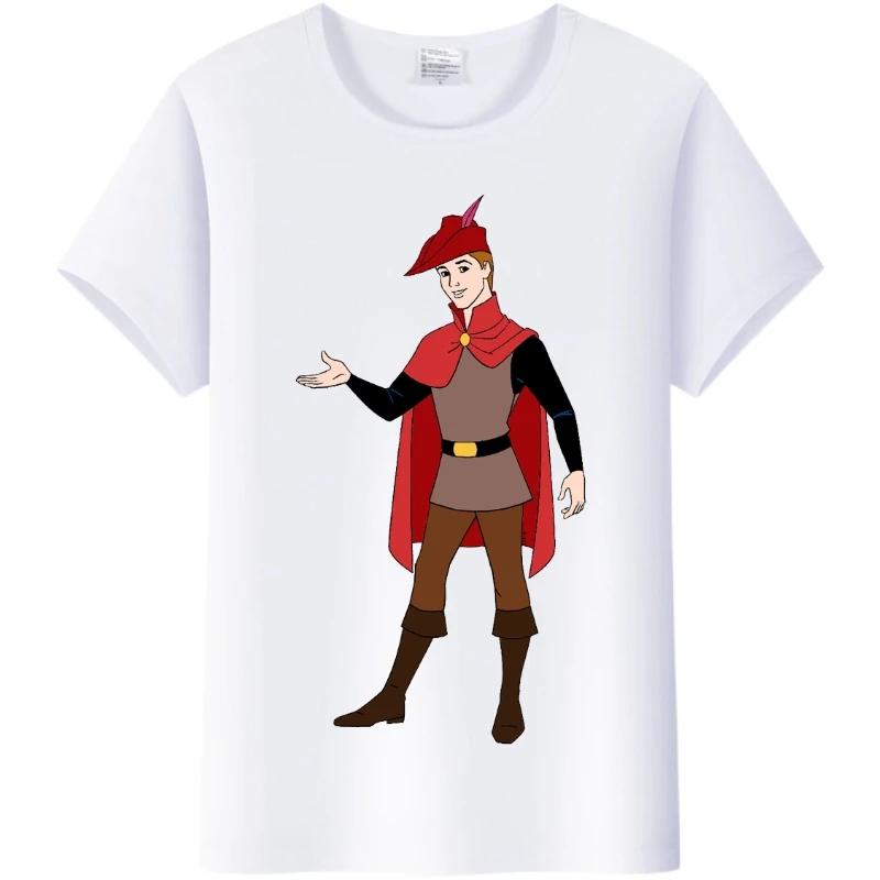 Casual Disney Cartoon Tee Sleeping Beauty Princess Graphics Shirt Women Summer Punk Top Plus Size T-Shirts Clothes Ladies Blouse